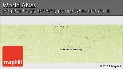 Physical Panoramic Map of the Area around 25° 31' 56" S, 132° 40' 30" E