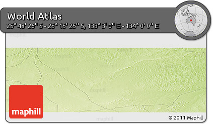 Physical Panoramic Map of the Area around 25° 31' 56" S, 133° 31' 30" E