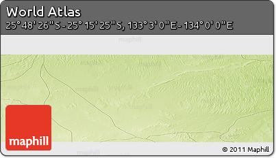 Physical Panoramic Map of the Area around 25° 31' 56" S, 133° 31' 30" E