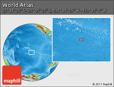 Physical Location Map of the Area around 25° 31' 56" S, 134° 13' 29" W