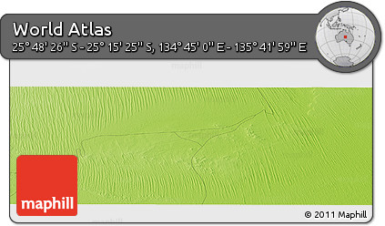 Physical Panoramic Map of the Area around 25° 31' 56" S, 135° 13' 29" E