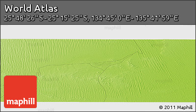 Physical Panoramic Map of the Area around 25° 31' 56" S, 135° 13' 29" E