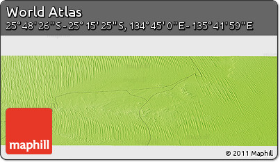 Physical Panoramic Map of the Area around 25° 31' 56" S, 135° 13' 29" E