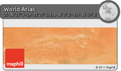 Satellite Panoramic Map of the Area around 25° 31' 56" S, 135° 13' 29" E