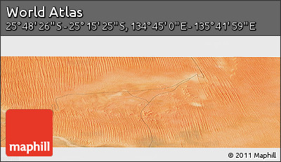 Satellite Panoramic Map of the Area around 25° 31' 56" S, 135° 13' 29" E