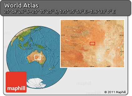Satellite Location Map of the Area around 25° 31' 56" S, 136° 4' 29" E
