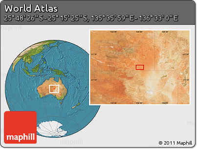 Satellite Location Map of the Area around 25° 31' 56" S, 136° 4' 29" E