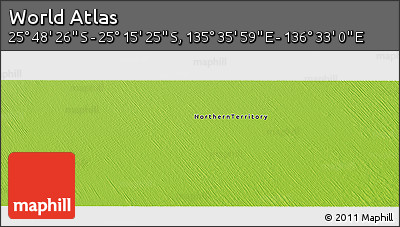 Physical Panoramic Map of the Area around 25° 31' 56" S, 136° 4' 29" E