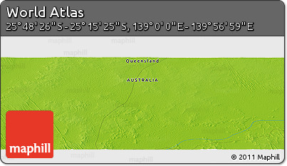 Physical Panoramic Map of the Area around 25° 31' 56" S, 139° 28' 29" E