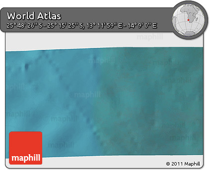 Satellite 3D Map of the Area around 25° 31' 56" S, 13° 40' 30" E