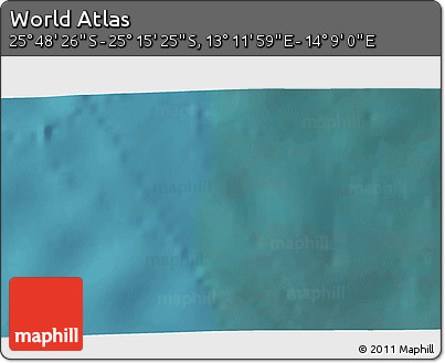 Satellite 3D Map of the Area around 25° 31' 56" S, 13° 40' 30" E