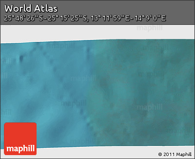 Satellite 3D Map of the Area around 25° 31' 56" S, 13° 40' 30" E