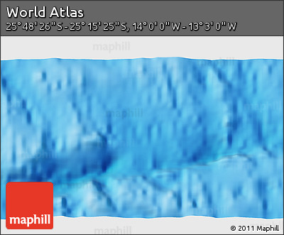Physical 3D Map of the Area around 25° 31' 56" S, 13° 31' 30" W
