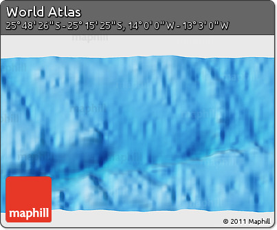 Physical 3D Map of the Area around 25° 31' 56" S, 13° 31' 30" W
