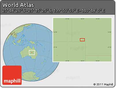 Savanna Style Location Map of the Area around 25° 31' 56" S, 140° 19' 29" E