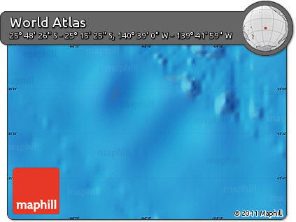 Shaded Relief Map of the Area around 25° 31' 56" S, 140° 10' 30" W