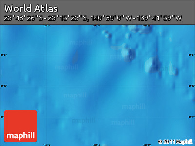 Shaded Relief Map of the Area around 25° 31' 56" S, 140° 10' 30" W