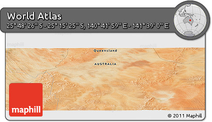 Satellite Panoramic Map of the Area around 25° 31' 56" S, 141° 10' 30" E