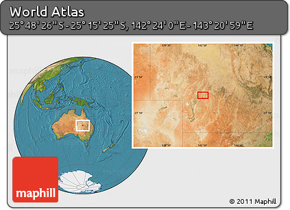 Satellite Location Map of the Area around 25° 31' 56" S, 142° 52' 30" E