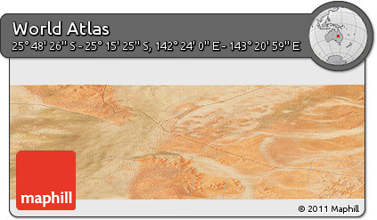 Satellite Panoramic Map of the Area around 25° 31' 56" S, 142° 52' 30" E