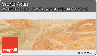 Satellite Panoramic Map of the Area around 25° 31' 56" S, 142° 52' 30" E