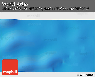 Physical 3D Map of the Area around 25° 31' 56" S, 142° 43' 29" W