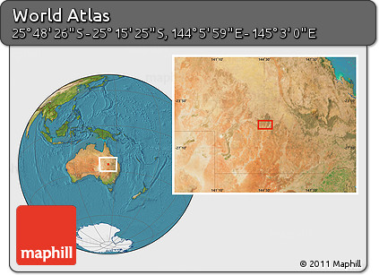 Satellite Location Map of the Area around 25° 31' 56" S, 144° 34' 29" E