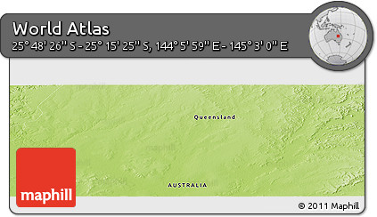 Physical Panoramic Map of the Area around 25° 31' 56" S, 144° 34' 29" E
