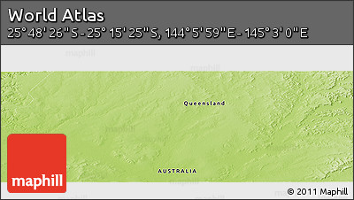 Physical Panoramic Map of the Area around 25° 31' 56" S, 144° 34' 29" E