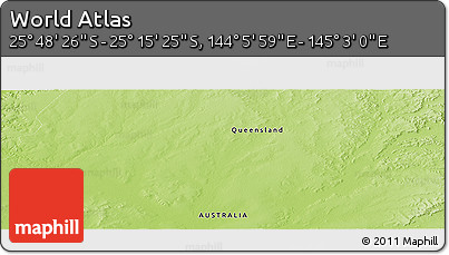 Physical Panoramic Map of the Area around 25° 31' 56" S, 144° 34' 29" E
