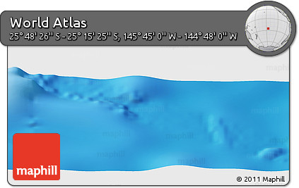 Physical Panoramic Map of the Area around 25° 31' 56" S, 145° 16' 30" W
