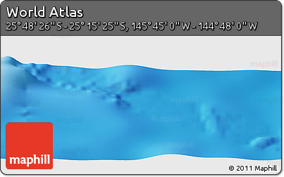 Physical Panoramic Map of the Area around 25° 31' 56" S, 145° 16' 30" W