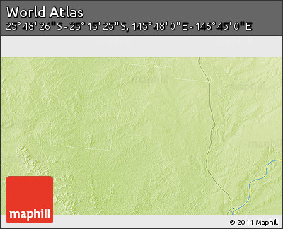Physical 3D Map of the Area around 25° 31' 56" S, 146° 16' 30" E