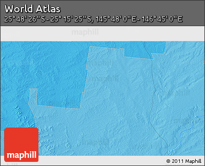 Political 3D Map of the Area around 25° 31' 56" S, 146° 16' 30" E