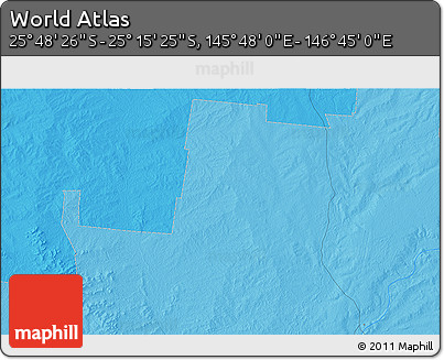 Political 3D Map of the Area around 25° 31' 56" S, 146° 16' 30" E