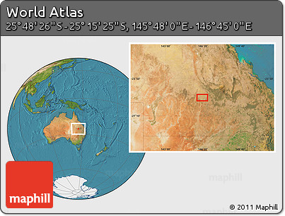 Satellite Location Map of the Area around 25° 31' 56" S, 146° 16' 30" E