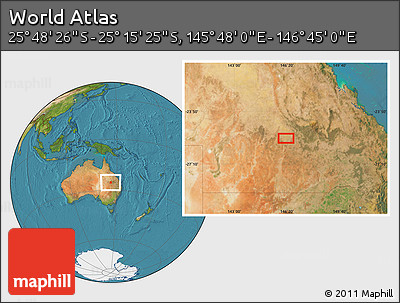 Satellite Location Map of the Area around 25° 31' 56" S, 146° 16' 30" E