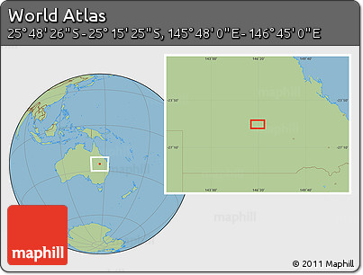 Savanna Style Location Map of the Area around 25° 31' 56" S, 146° 16' 30" E