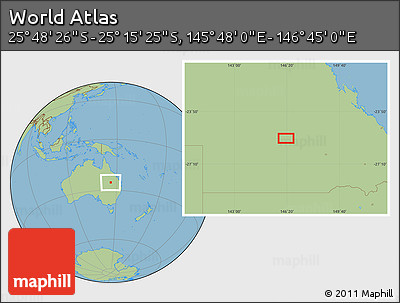 Savanna Style Location Map of the Area around 25° 31' 56" S, 146° 16' 30" E
