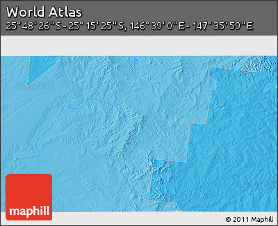 Political 3D Map of the Area around 25° 31' 56" S, 147° 7' 30" E