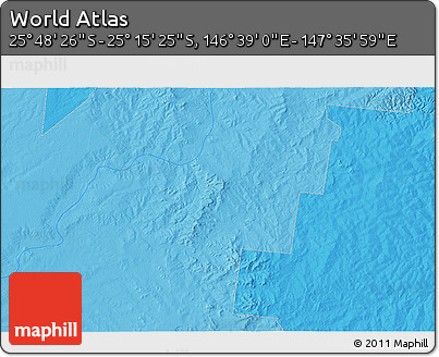 Political 3D Map of the Area around 25° 31' 56" S, 147° 7' 30" E
