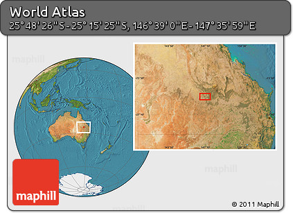 Satellite Location Map of the Area around 25° 31' 56" S, 147° 7' 30" E