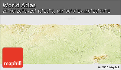 Physical Panoramic Map of the Area around 25° 31' 56" S, 147° 58' 29" E