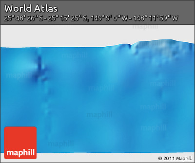 Physical 3D Map of the Area around 25° 31' 56" S, 148° 40' 30" W