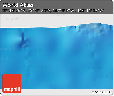 Physical 3D Map of the Area around 25° 31' 56" S, 148° 40' 30" W