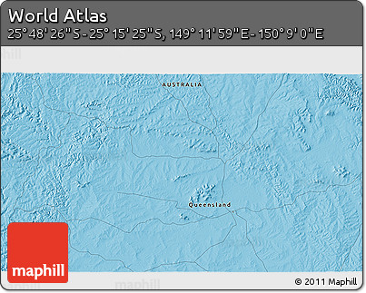 Political 3D Map of the Area around 25° 31' 56" S, 149° 40' 30" E