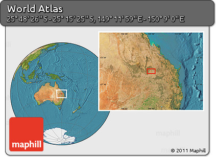 Satellite Location Map of the Area around 25° 31' 56" S, 149° 40' 30" E
