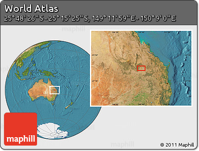 Satellite Location Map of the Area around 25° 31' 56" S, 149° 40' 30" E