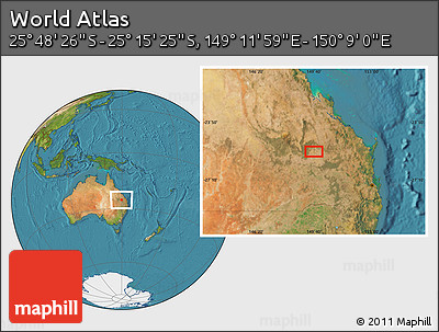 Satellite Location Map of the Area around 25° 31' 56" S, 149° 40' 30" E