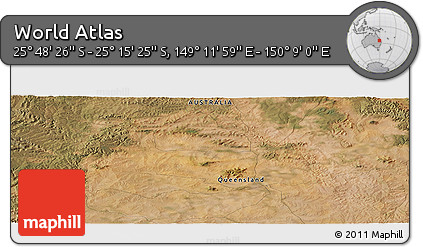 Satellite Panoramic Map of the Area around 25° 31' 56" S, 149° 40' 30" E